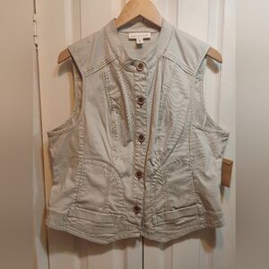 Coldwater Creek Light Tan Buttoned Vest